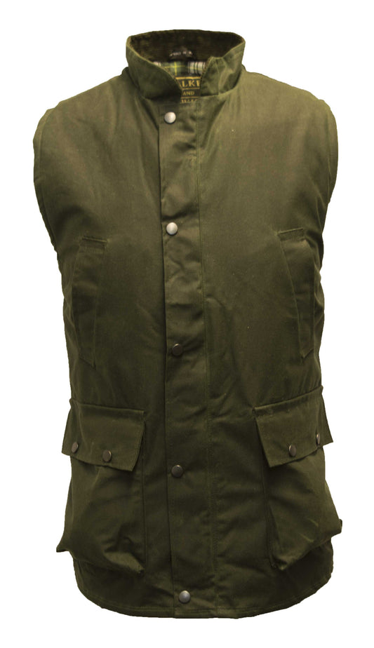Walker & Hawkes Olive Winchester Wax Gilet