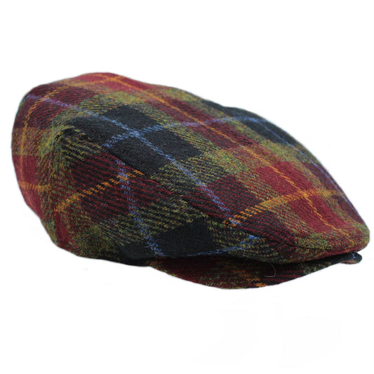Harris Tweed Ladies Berry Check Flat Cap