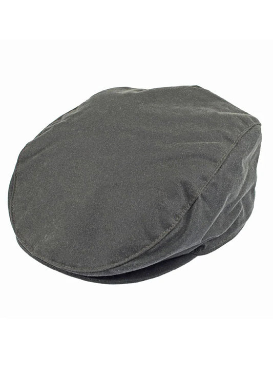 Dents Stourhead Wax Flat Cap in Sage