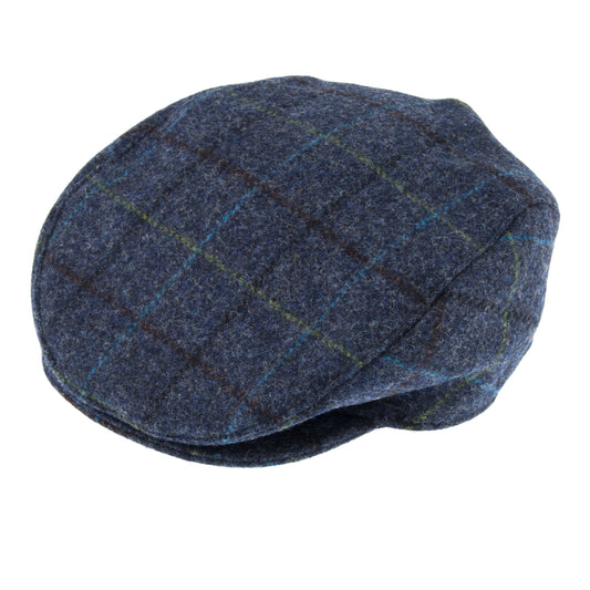 Dents Fonthill Abraham Moon Blue Check Tweed Cap