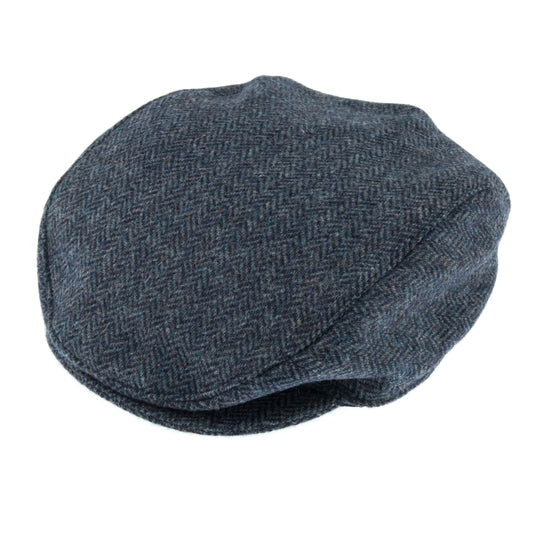 Dents Manorbrook Abraham Moon Navy Herringbone Tweed Cap