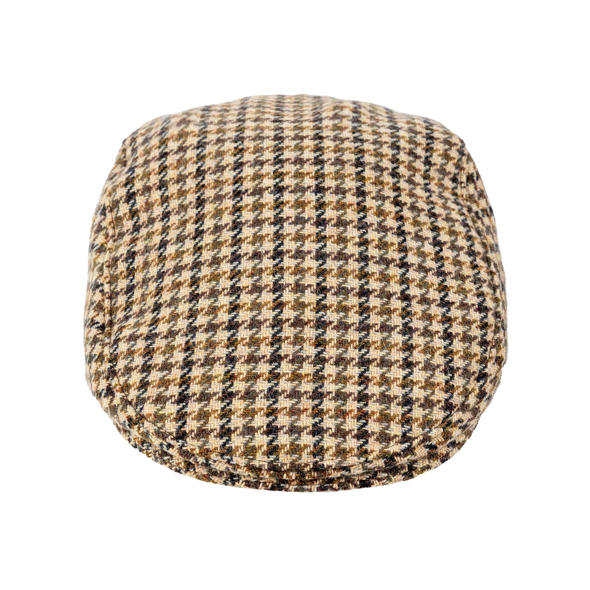 Dents Blashford Brown Dogtooth Tweed Flat Cap