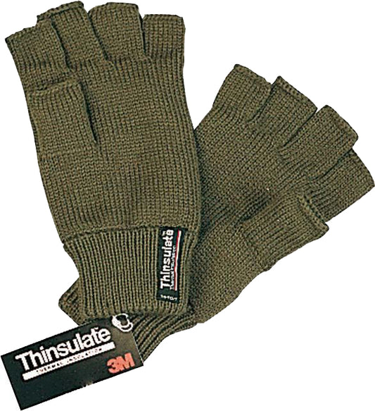 Bisley Thinsulate Olive Knitted Fingerless Gloves