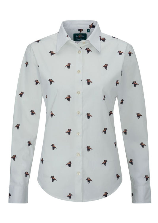 Alan Paine Ladies Lawen Dog & Pheasant Print Shirt