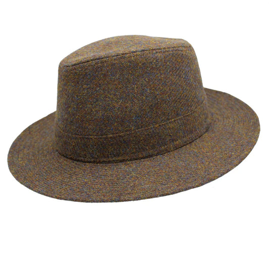 Harris Tweed Brown Barleycorn Fedora