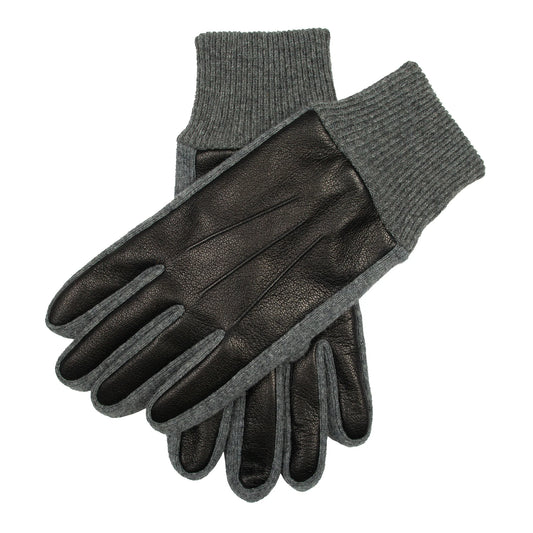 Dents Black Harrogate Men's Fleece Lined Leather Gloves