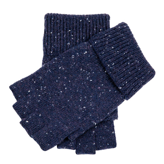 Dents Lymington Men's Navy Knitted Fingerless Gloves