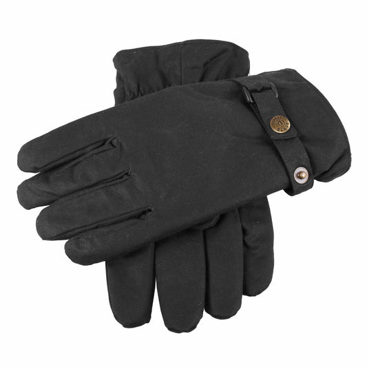 Dents Exmoor Men's Wax Cotton Black Gloves