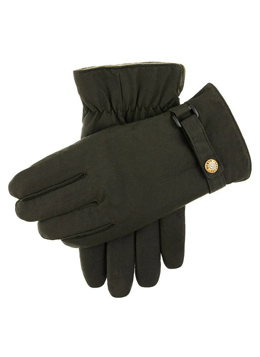 Dents Exmoor Men's Wax Cotton Olive Gloves