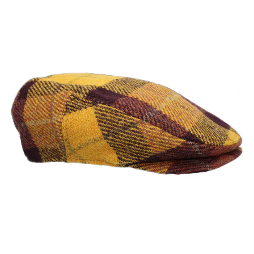 Harris Tweed Ladies Maple Check Flat Cap