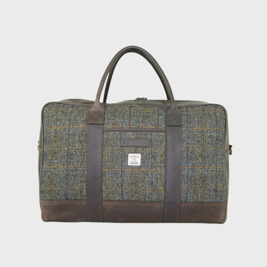 Harris Tweed Brown Check Luxury Travel Bag