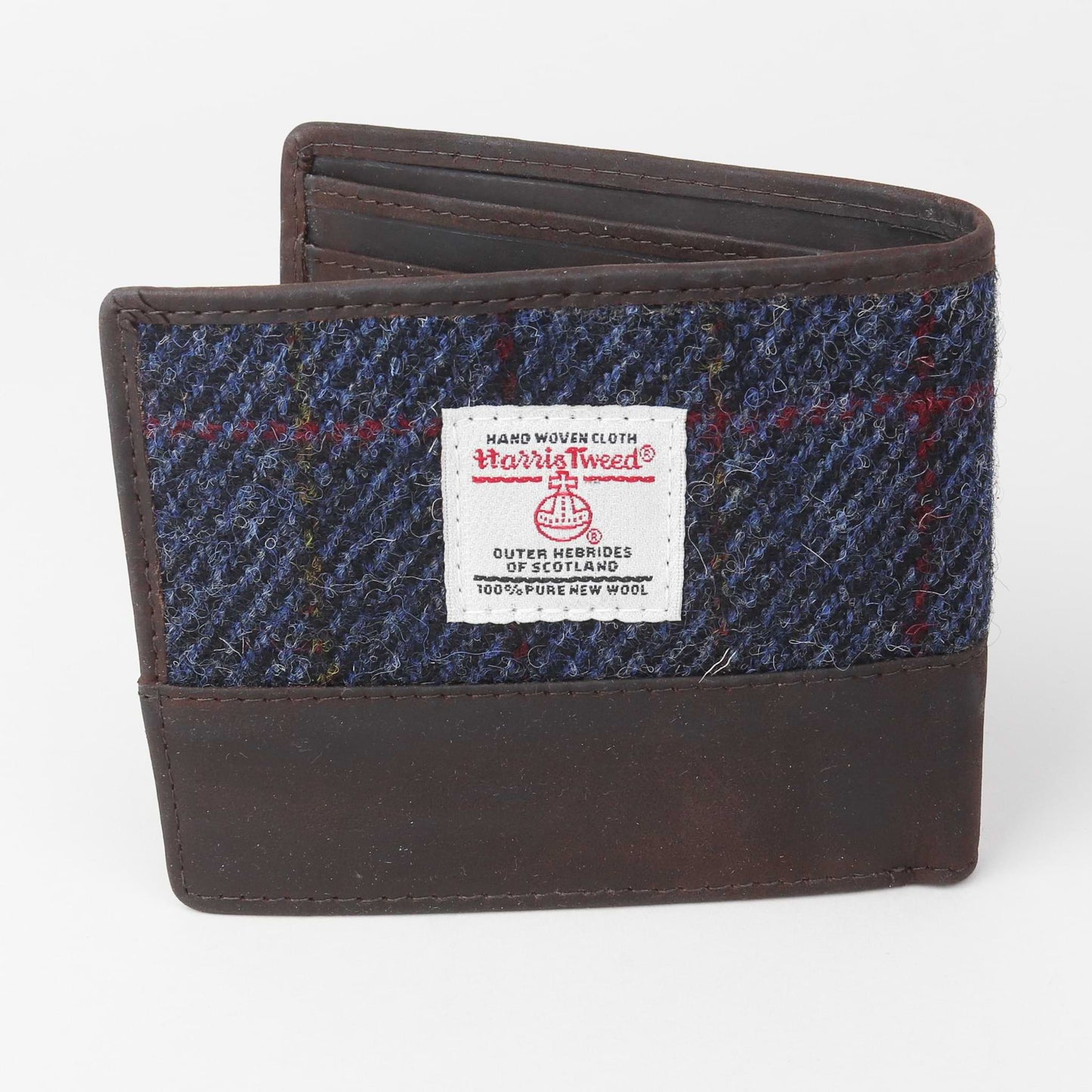 Harris Tweed Wallet in Blue Check Tweed