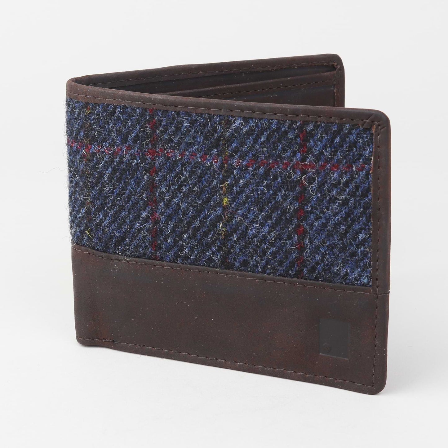 Harris Tweed Wallet in Blue Check Tweed