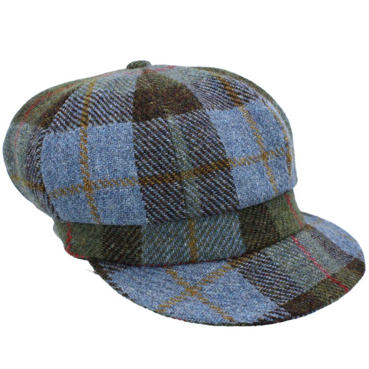 Harris Tweed Ladies Macleod Check Baker Boy Cap