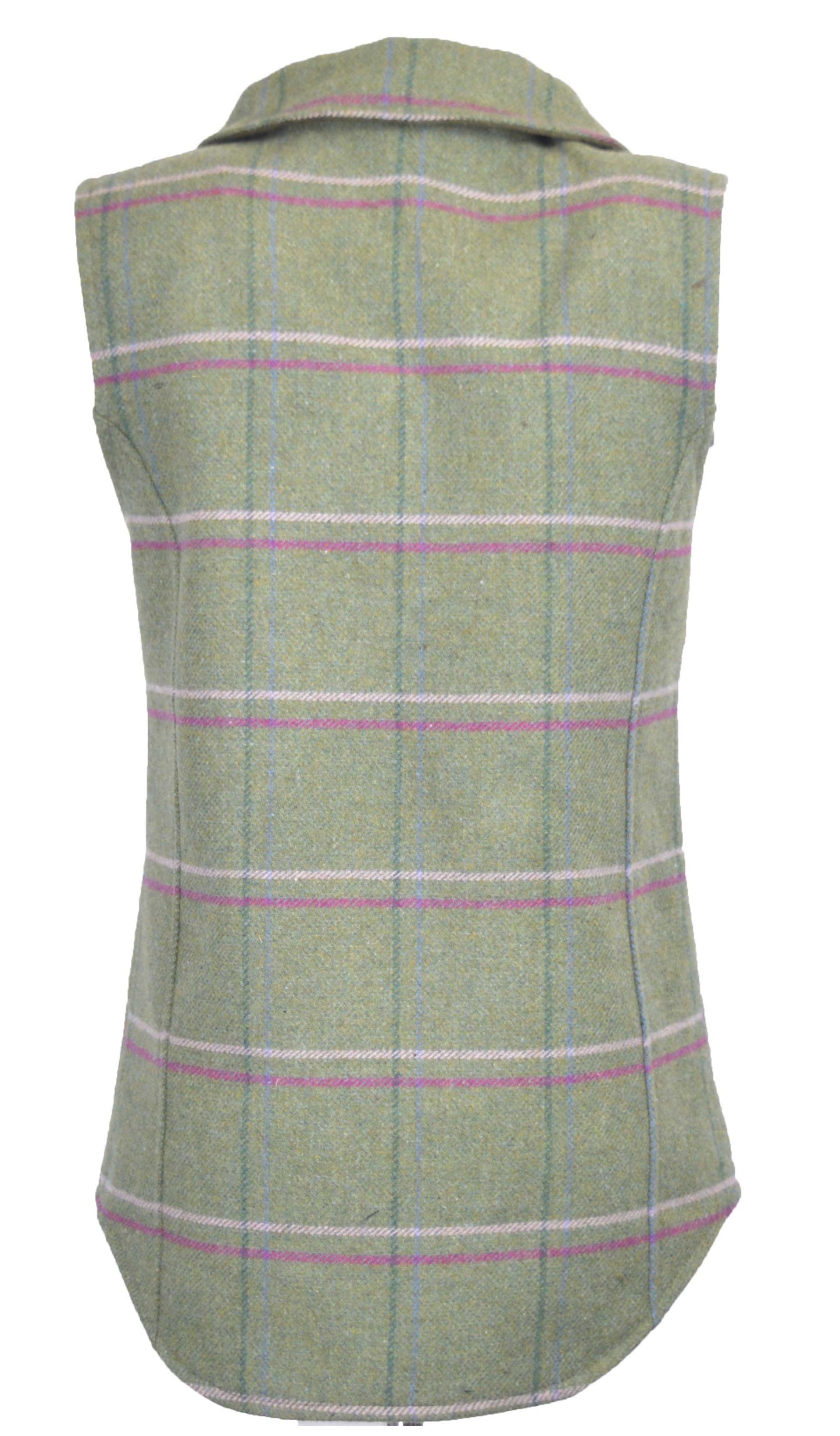 Walker & Hawkes Ladies Pink Overcheck Tweed Ashby Waistcoat