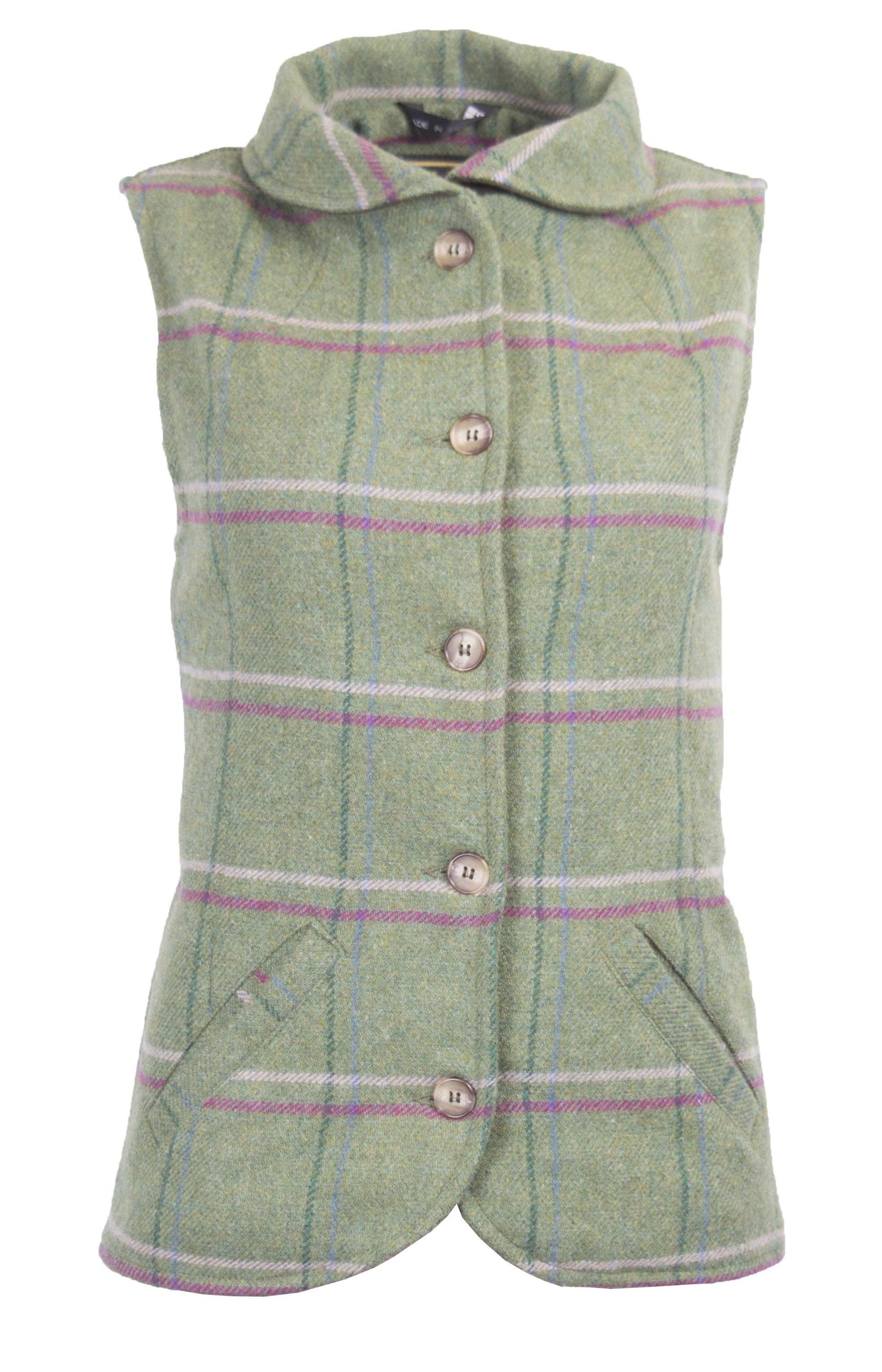 Walker & Hawkes Ladies Pink Overcheck Tweed Ashby Waistcoat