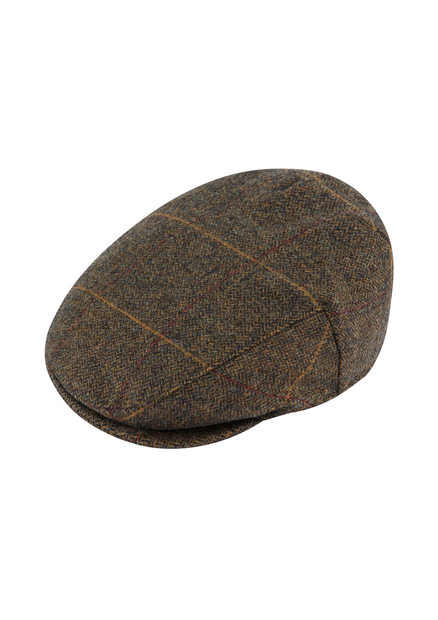 Alan Paine Combrook Tweed Flat Cap in Teak