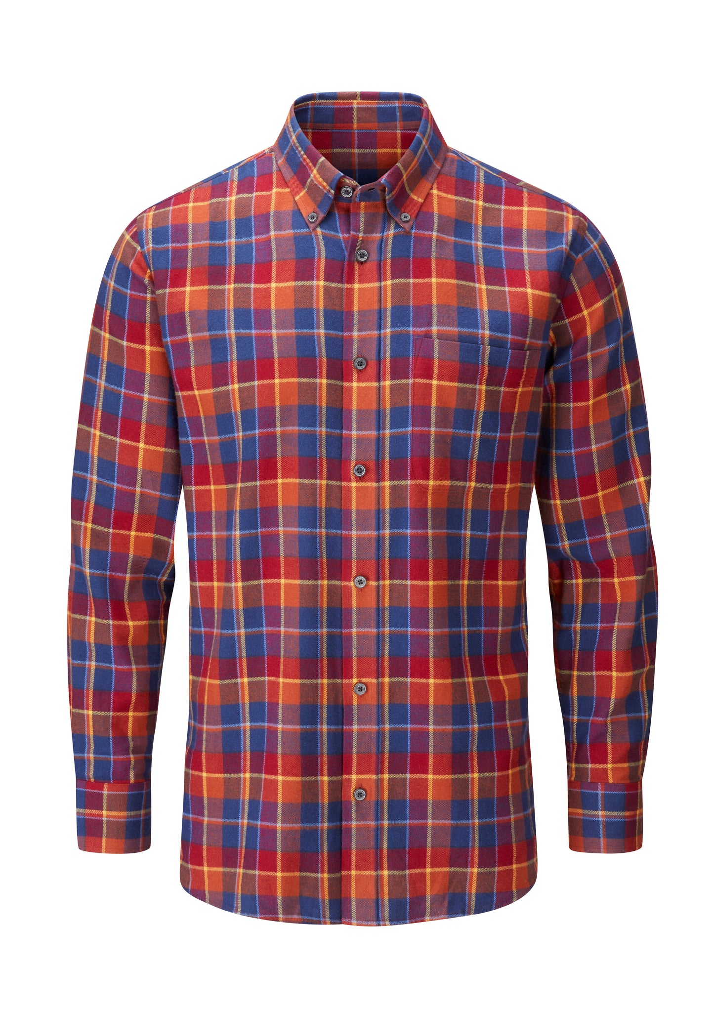 Alan Paine Red Flannel Check 100% Cotton Shirt