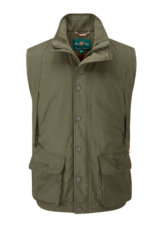 Alan Paine Milbrook Waterproof Waistcoat in Olive