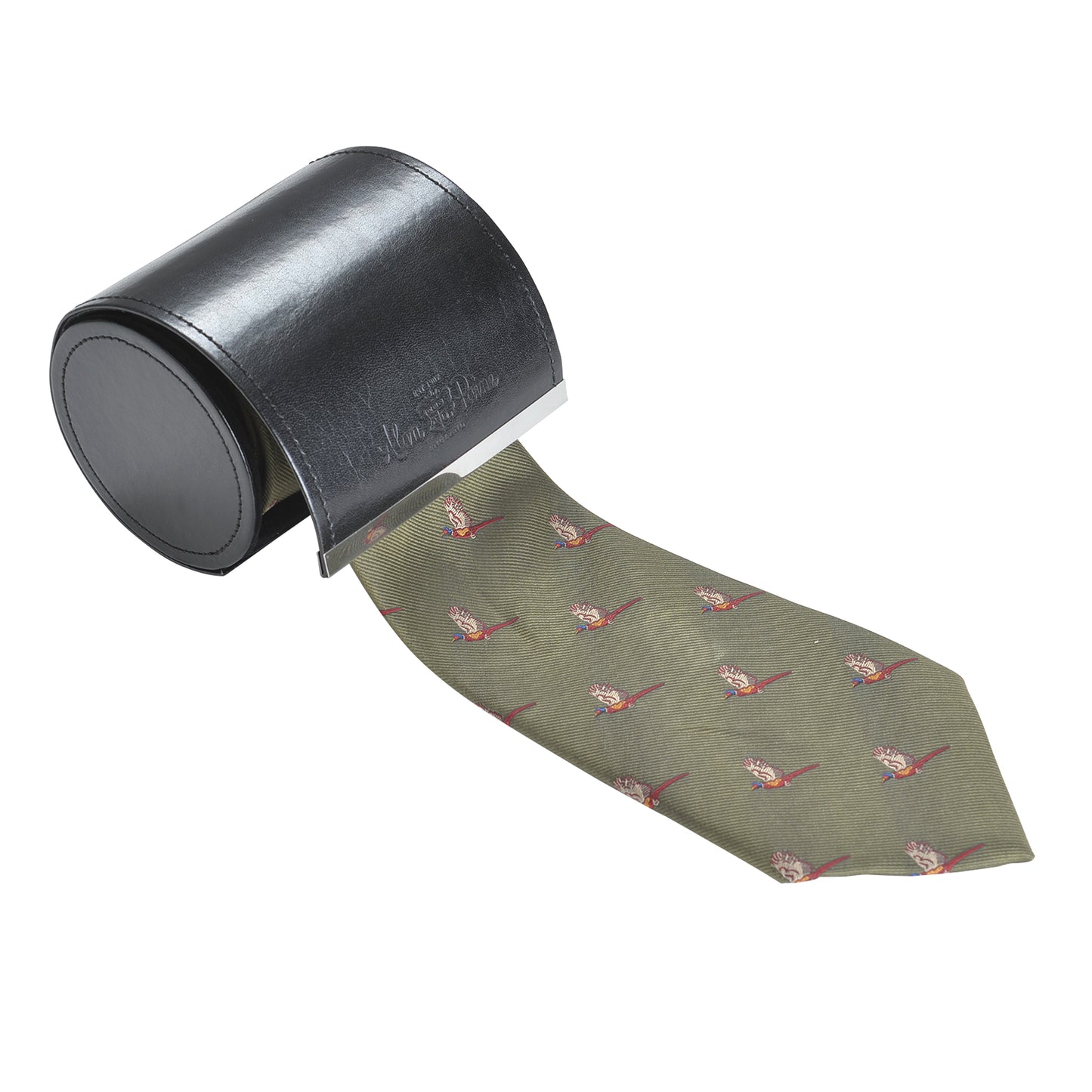 Alan Paine Ripon Flying Pheasant Country Silk Tie in Olive