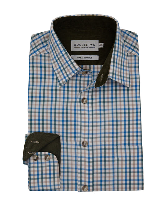 Willow Blue Tattersall Check 100% Cotton Shirt