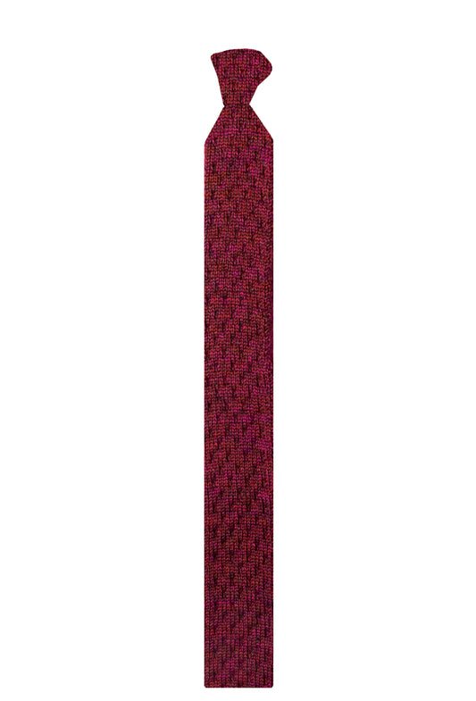 House of Cheviot Honeycomb Burgundy Tie