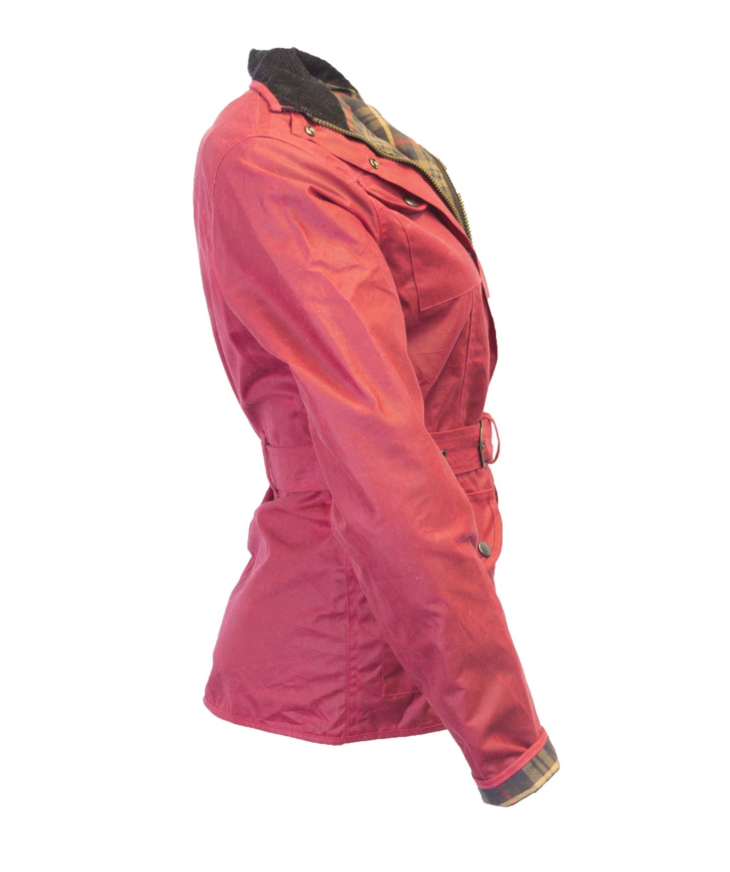 Walker & Hawkes Ladies Red Wax Biker jacket