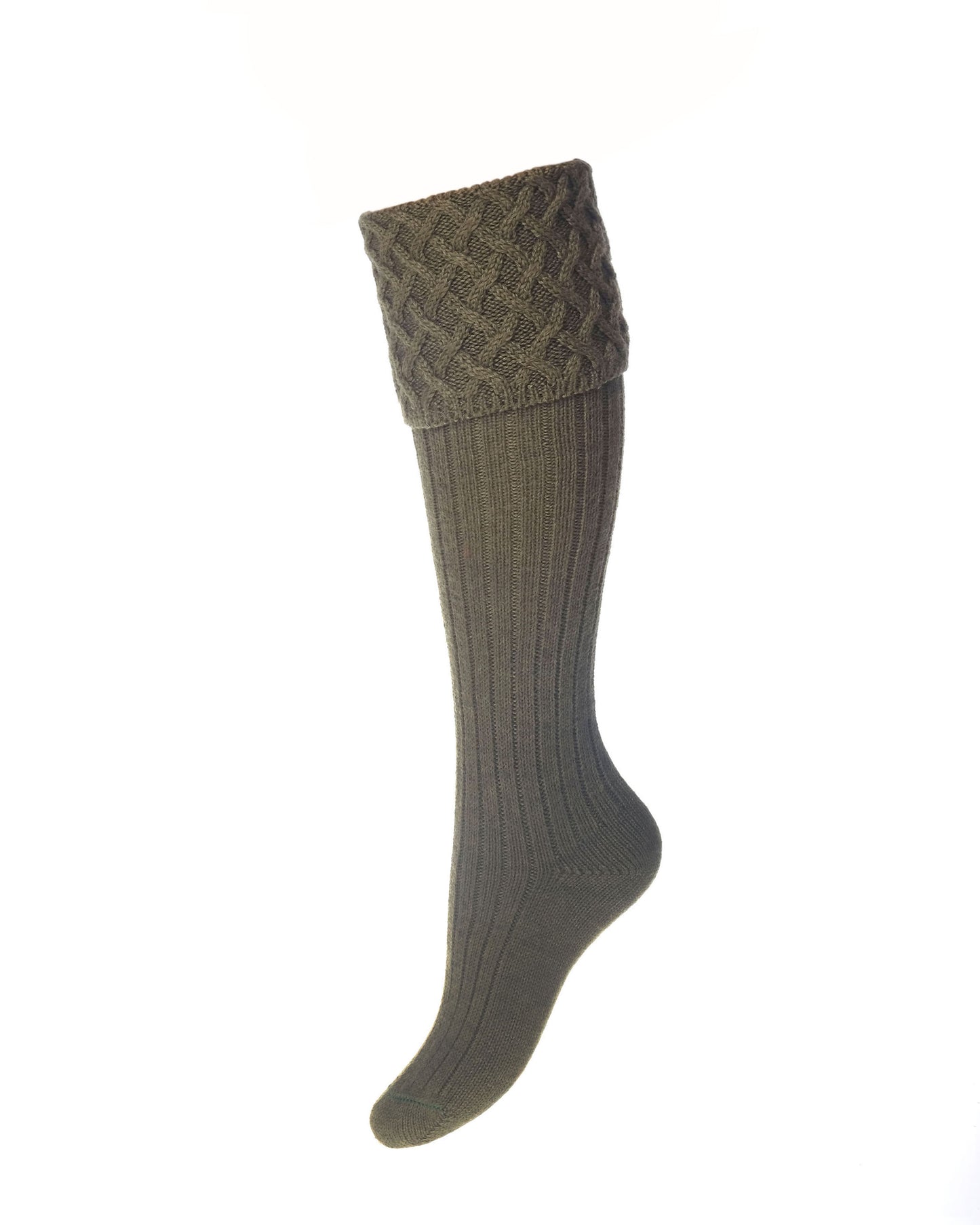 House of Cheviot Ladies Dark OIive Rannoch Country Socks