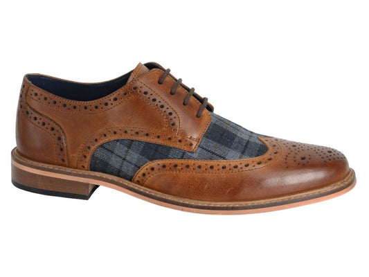 Tweed Outdoor Blue Tartan Brogue Shoe