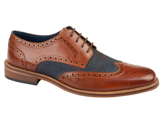 Tweed Outdoor Blue Check Brogue Shoe