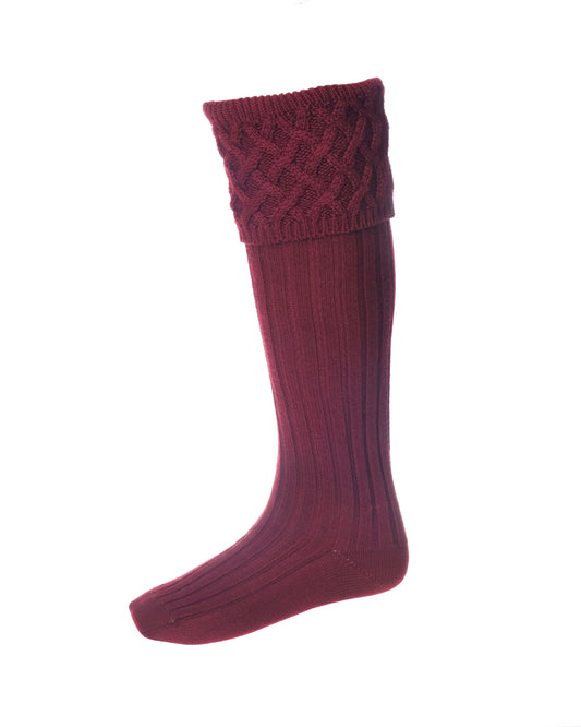 House of Cheviot Burgundy Rannoch Country Socks