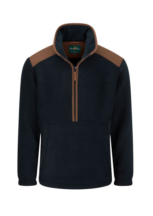 Alan Paine Aylsham Men's Half Zip Fleece In Navy