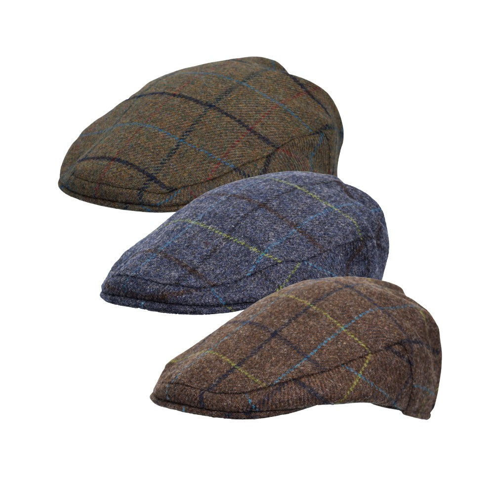 Walker & Hawkes Abraham Moon Tweed Alfred Flat Cap in Green