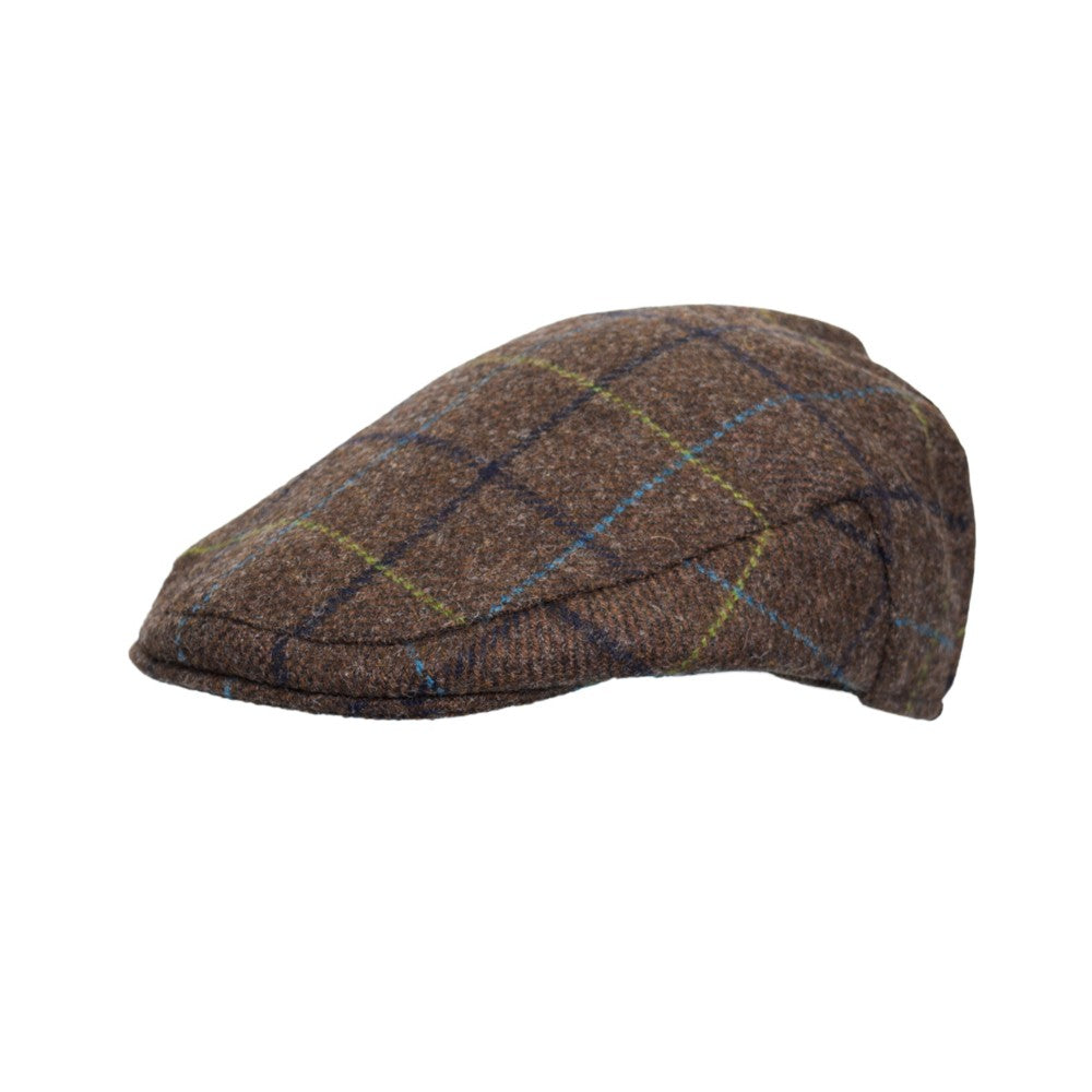 Walker & Hawkes Abraham Moon Tweed Alfred Flat Cap in Brown