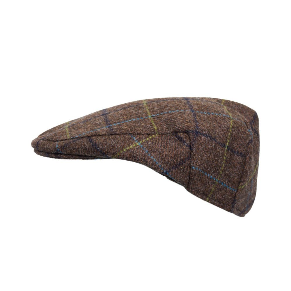 Walker & Hawkes Abraham Moon Tweed Alfred Flat Cap in Brown