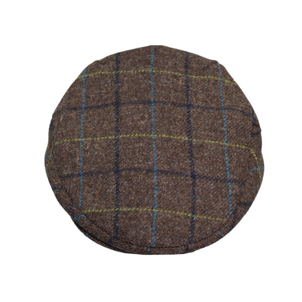 Walker & Hawkes Abraham Moon Tweed Alfred Flat Cap in Brown