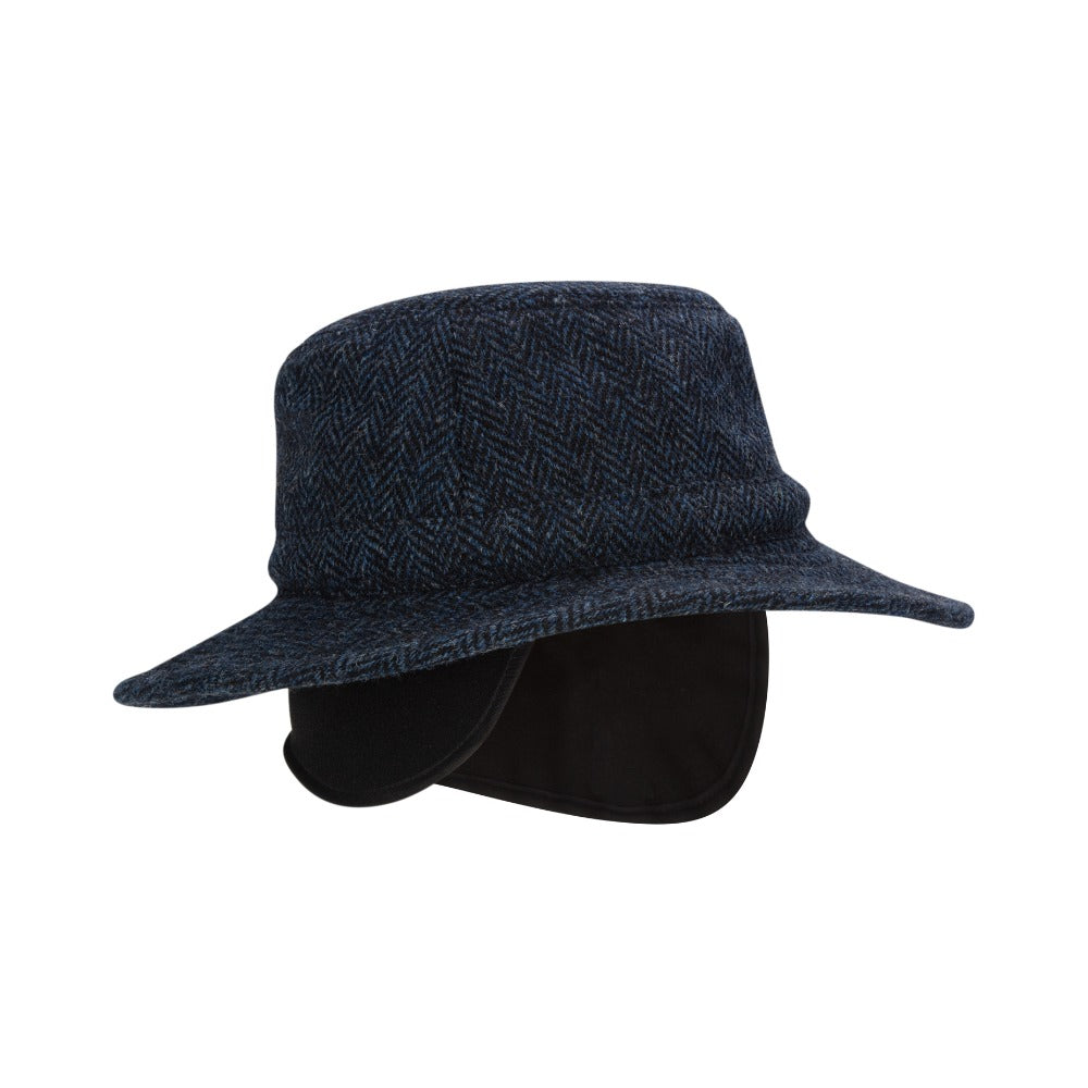 Walker & Hawkes Harris Tweed Berkeley Fedora Hat in Midnight Blue