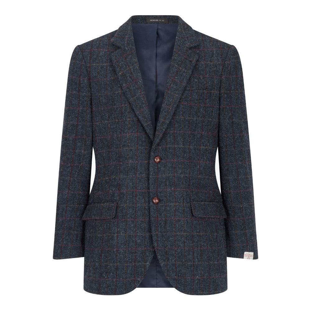 Harris Tweed Dark Blue Check Tweed Jacket