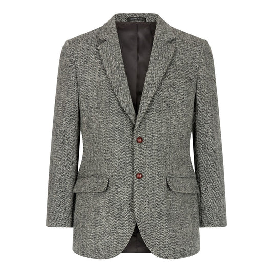 Harris Tweed Grey Herringbone Tweed Jacket