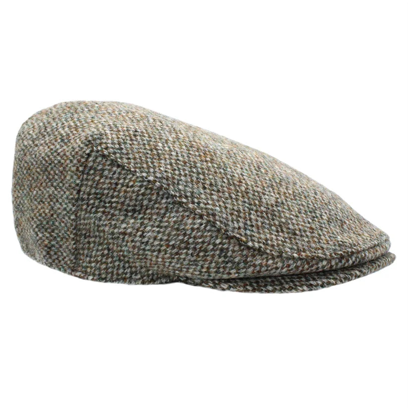 Harris Tweed Mushroom Donegal Flat Cap