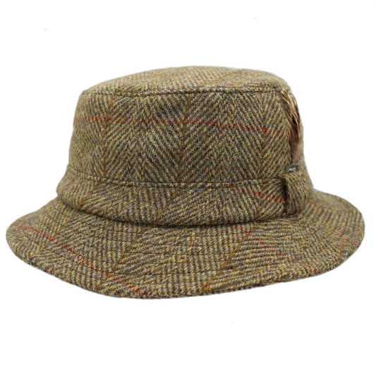 Harris Tweed Olive & Gold Grouse Hat
