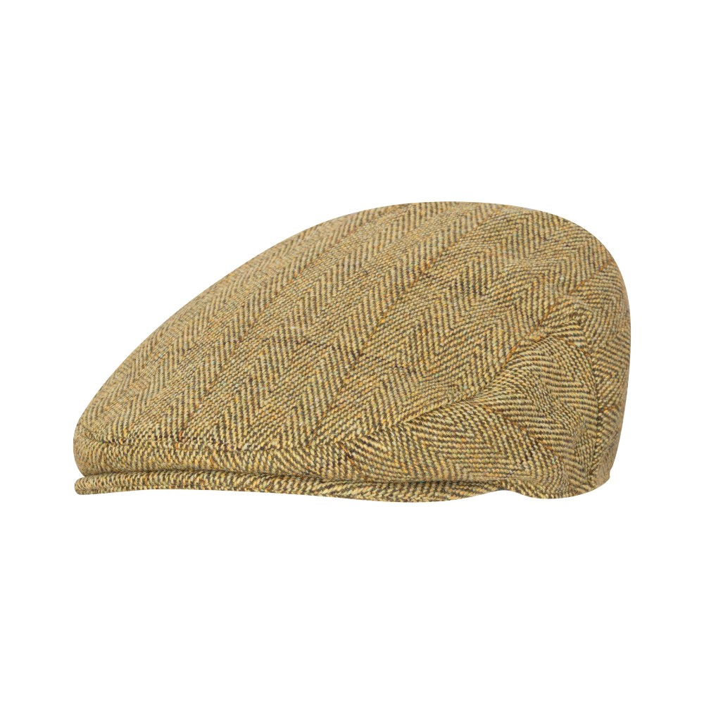 Walker & Hawkes Derby Tweed Waterproof Dainton Flat Cap in Light Sage