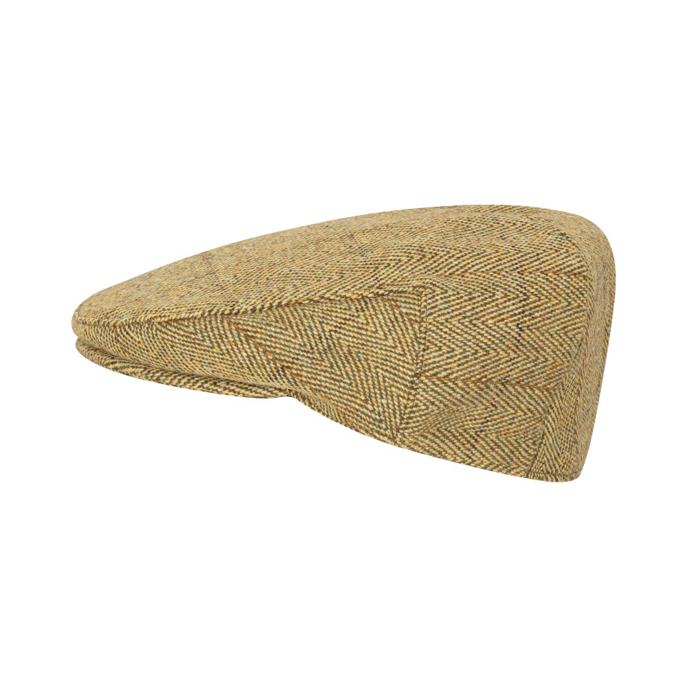 Walker & Hawkes Derby Tweed Waterproof Dainton Flat Cap in Light Sage