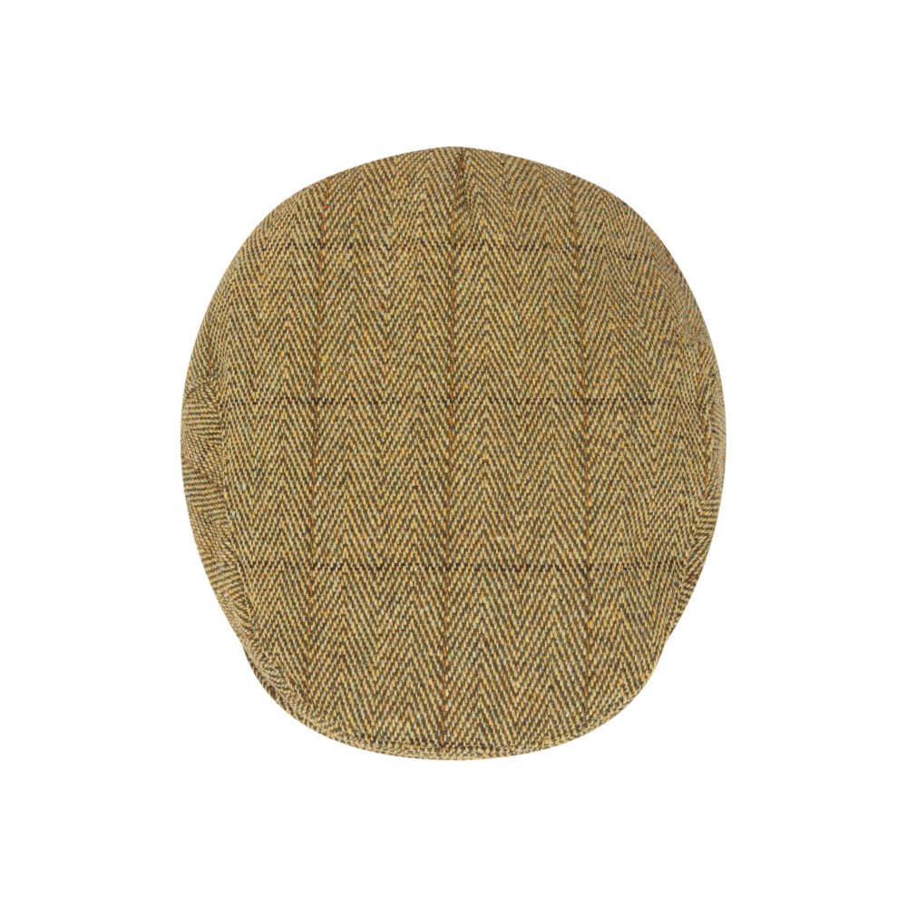 Walker & Hawkes Derby Tweed Waterproof Dainton Flat Cap in Light Sage