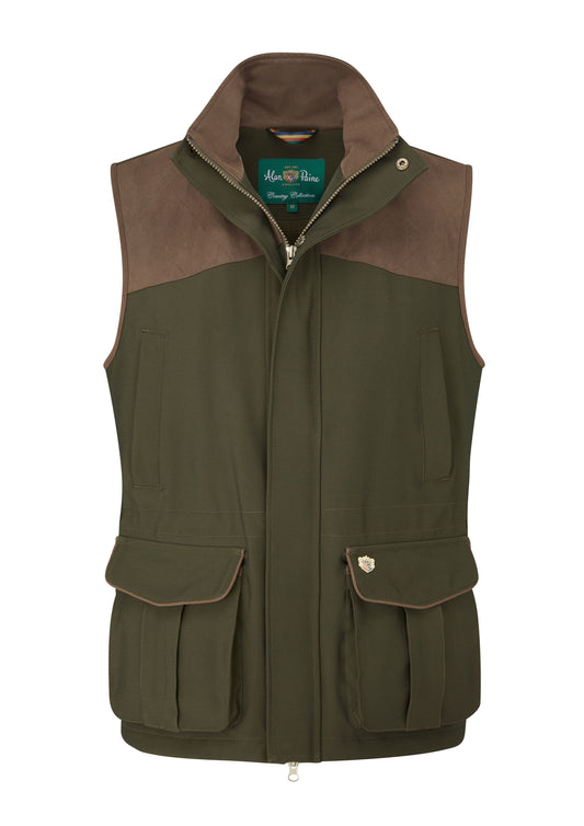 Alan Paine Stancombe Shooting Waistcoat Gilet in Olive