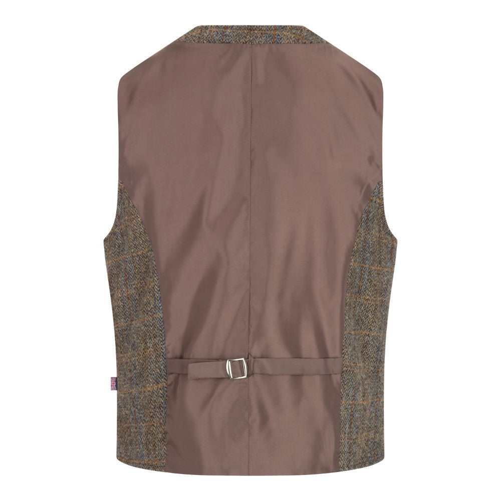 Harris Tweed Brown Check Tweed Waistcoat