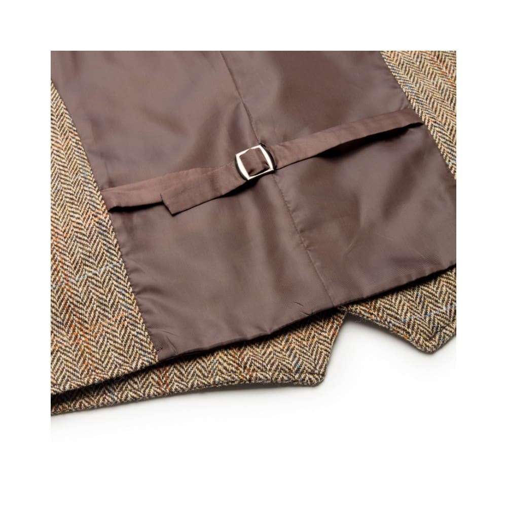 Harris Tweed Oatmeal Windowpane Tweed Waistcoat