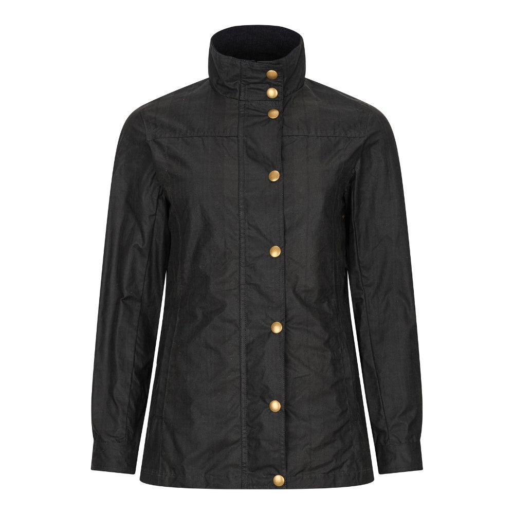 Walker & Hawkes Ladies Black Watch Tartan Wax Jacket