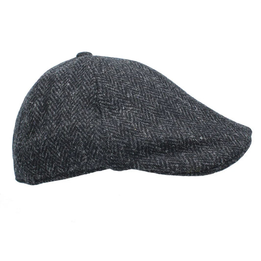 Harris Tweed Charcoal Herringbone Duckbill 6-Piece Cap