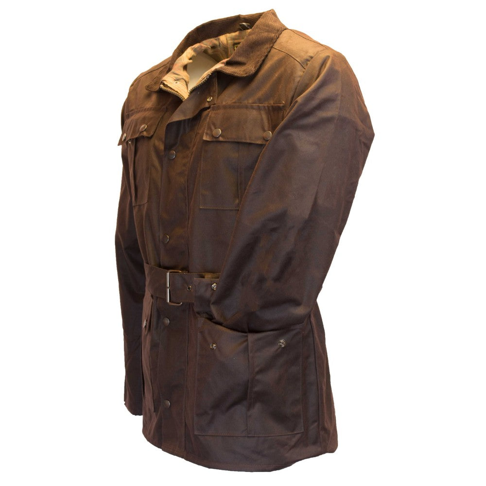 Walker & Hawkes Men's Brown Wax Biker Jacket